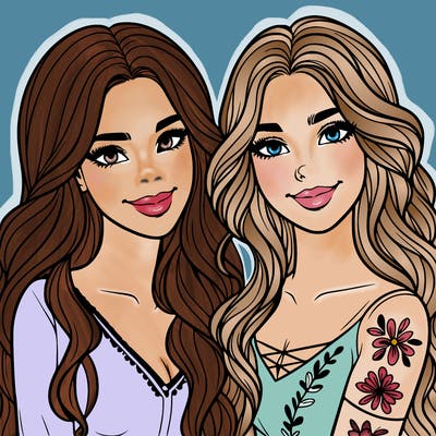 beautiful best friends women smiling
