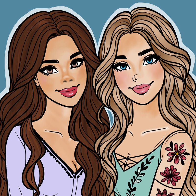 beautiful best friends women smiling
