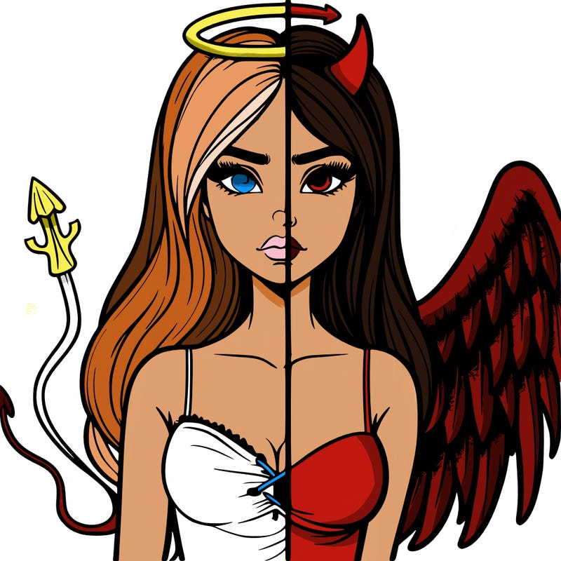 devil vs angel realistic girl