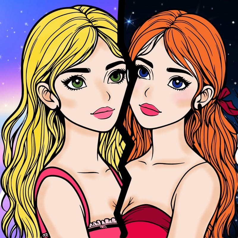 split realistic girl