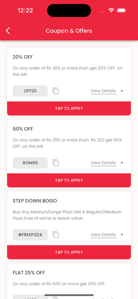 Rominus Pizza - List of coupons and offers in the Rominus Pizza mobile app