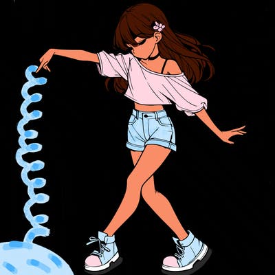 realistic girl danceing