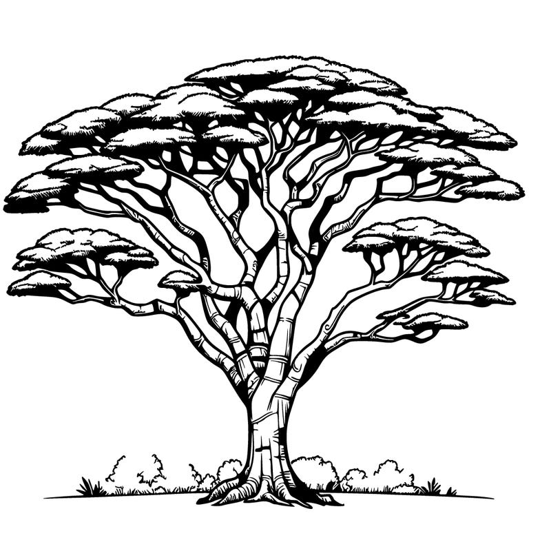 a realistic and detailed african tree