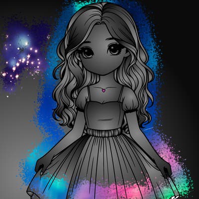 realistic girl with a dress