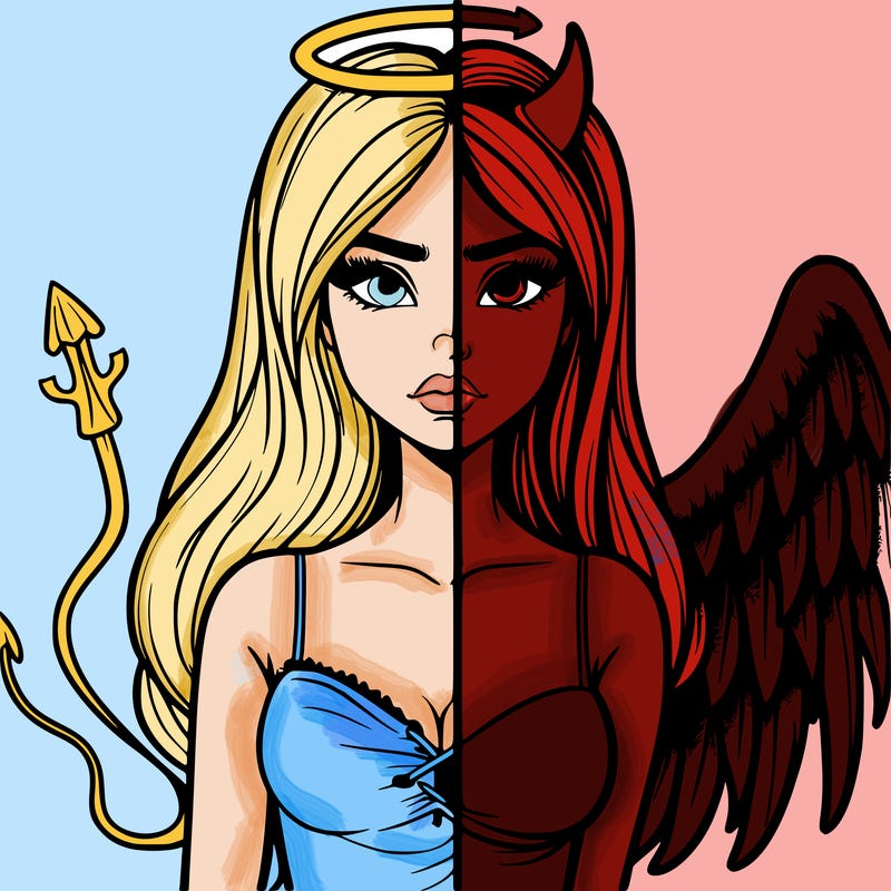 devil vs angel realistic girl