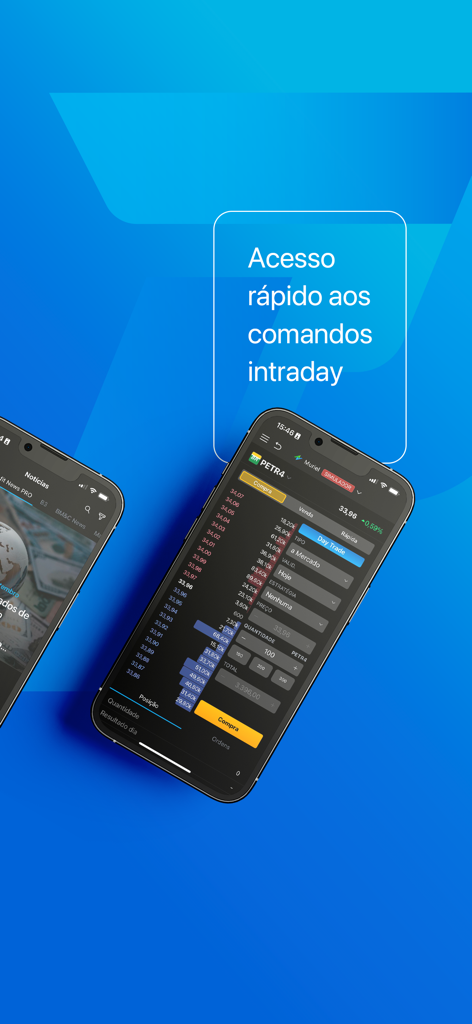 Profit Mobile - Profit Mobile app interface displaying intraday trading commands and stock market order book on a smartphone