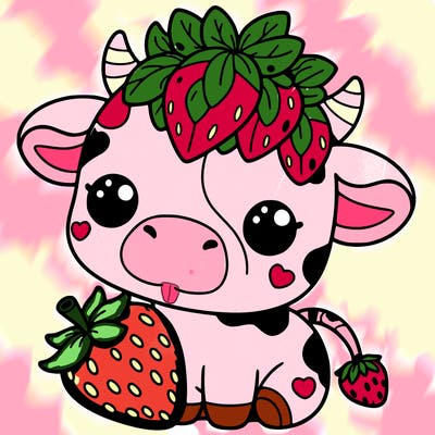 cute strawberry cow