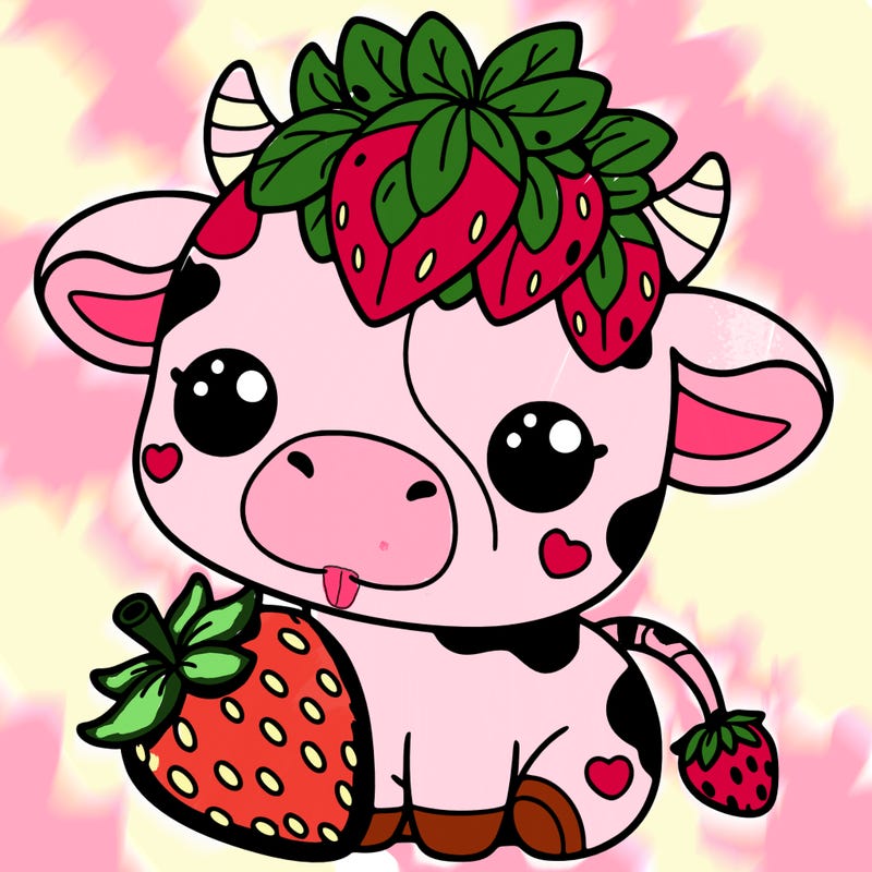 cute strawberry cow