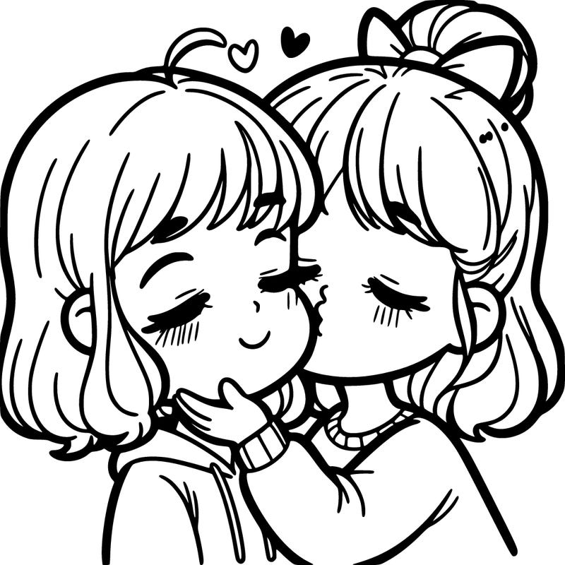 girl kissing a girl’s cheek