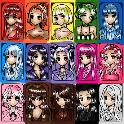 girls that look diffrent anime