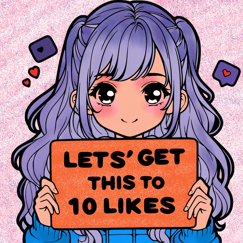 girl holding up sign that says let’s get this to 10 likes realistic