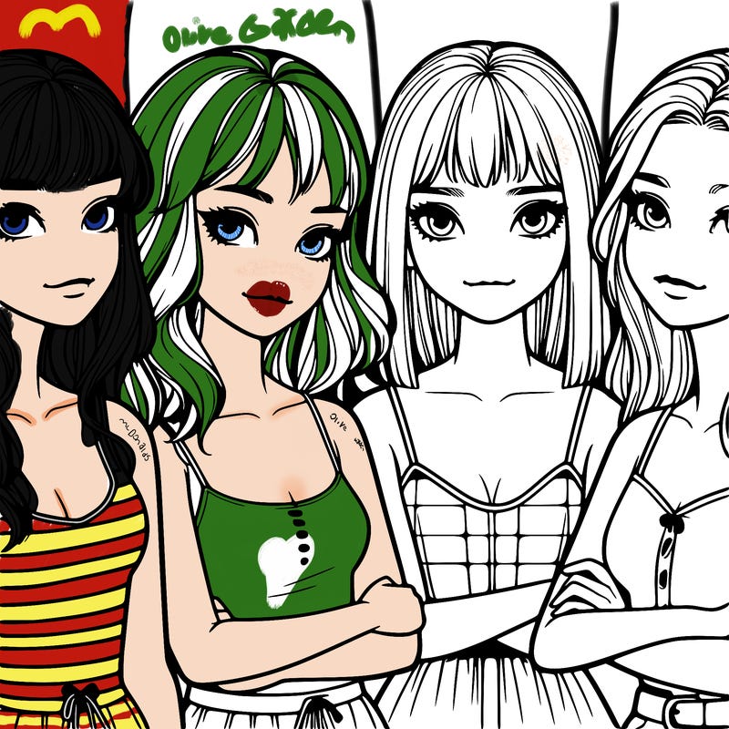 four realistic girls
