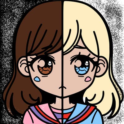 a split of a girl