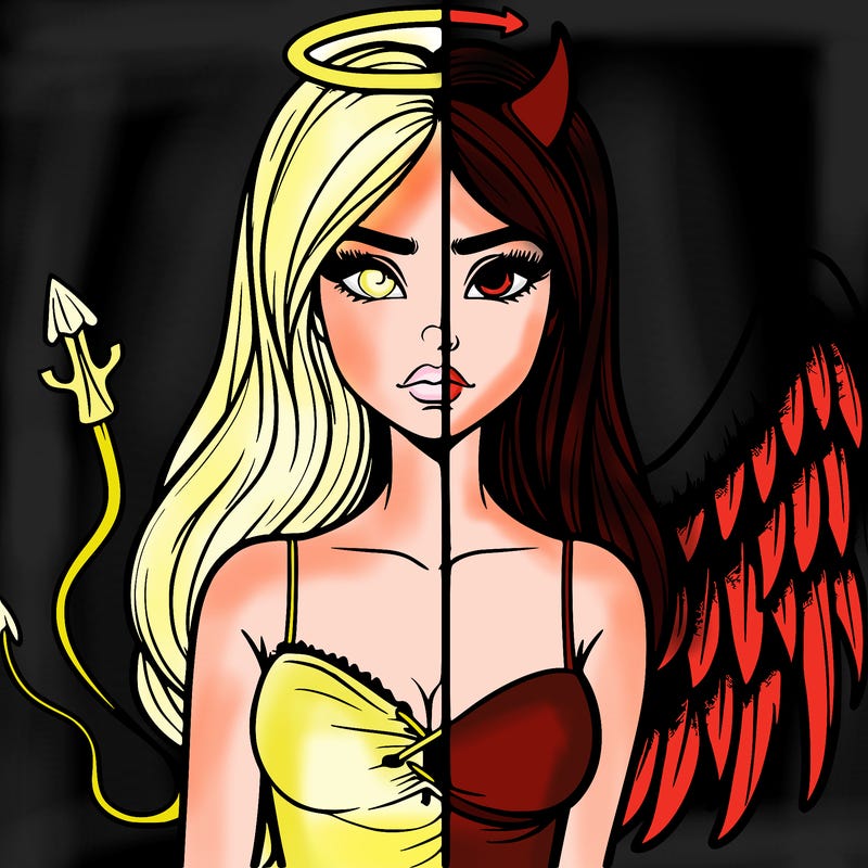 devil vs angel realistic girl