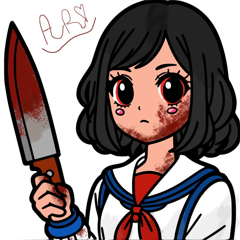 girl with a knife