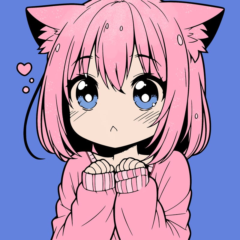 shy anime catgirl