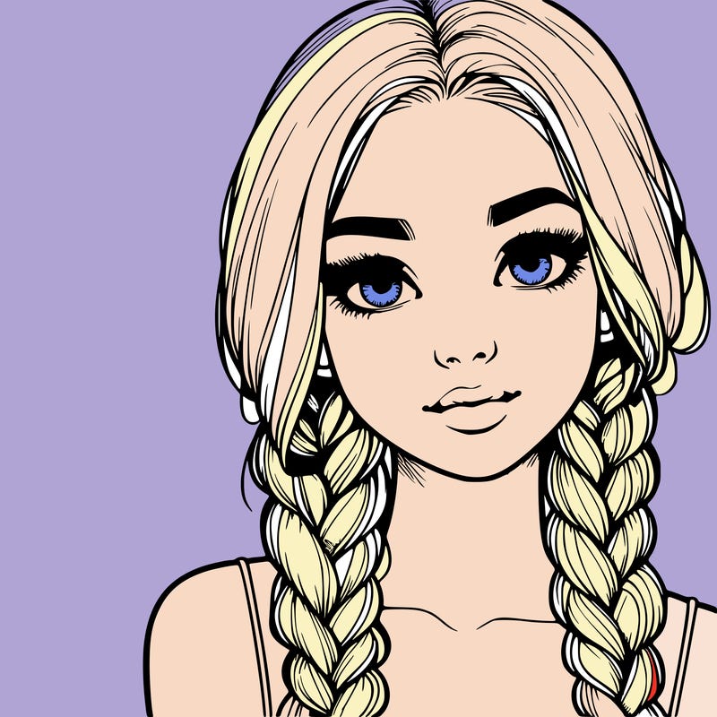 realistic girl with braids
