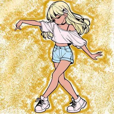 realistic girl danceing