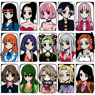 girls that look diffrent anime