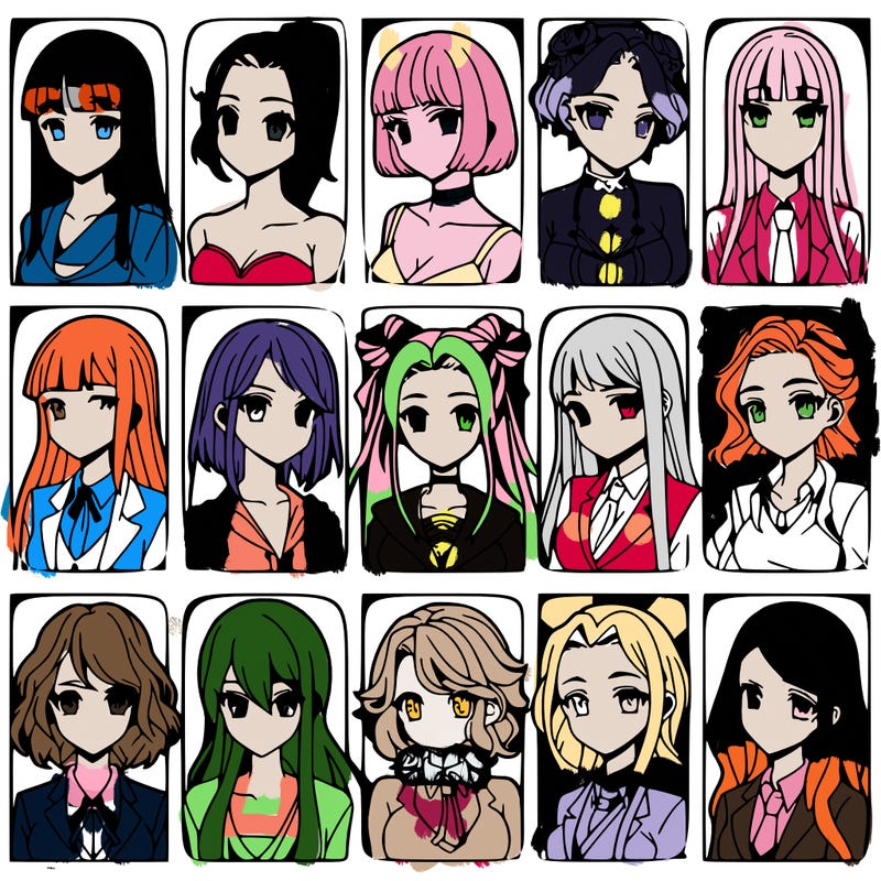 girls that look diffrent anime