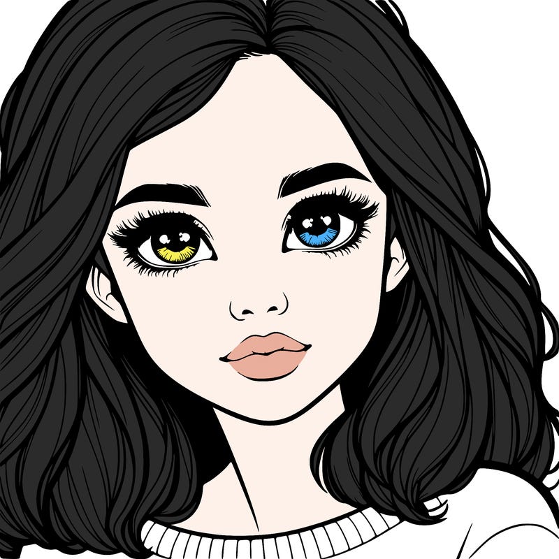 realistic girl whith cute eyes