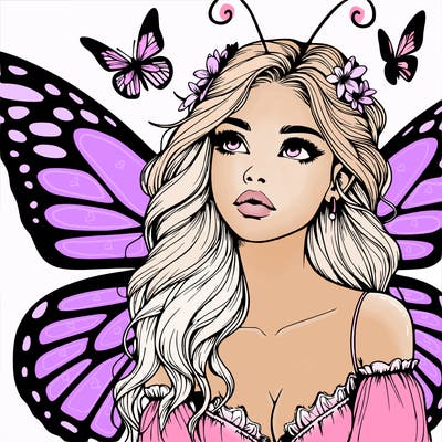 butterfly fairy realistic girl