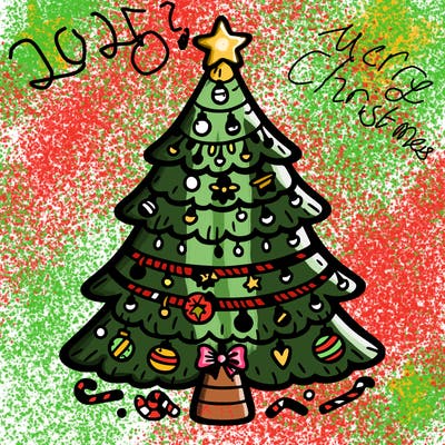 christmas tree with lots of details