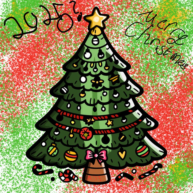 christmas tree with lots of details