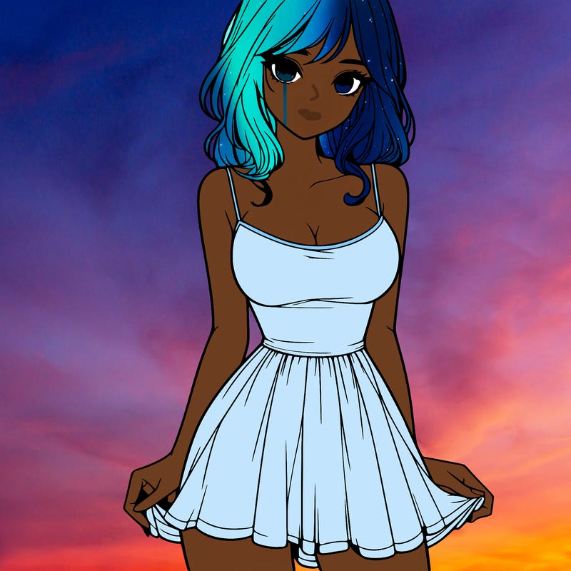 realistic girl in short dress