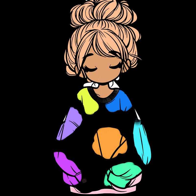 girl with baggy sweatshirt and messy bun