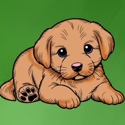 a cute realistic puppy