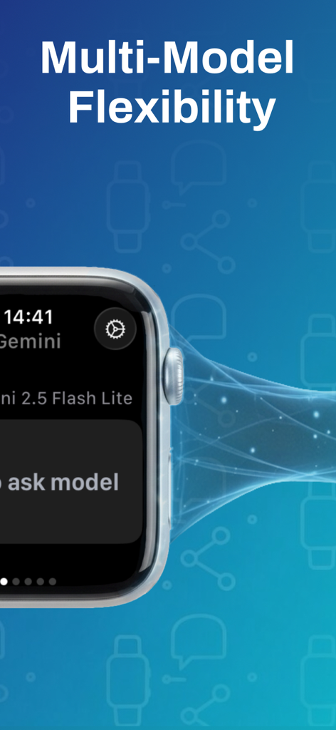 Prompt Watch - Prompt Watch app interface on an Apple Watch displaying the Gemini AI model
