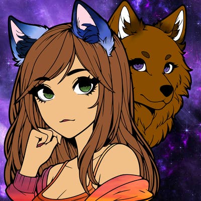 realistic girl with wolf ears