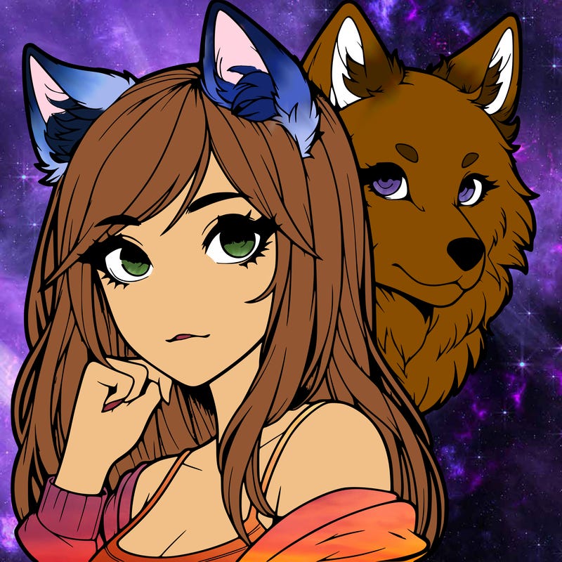 realistic girl with wolf ears