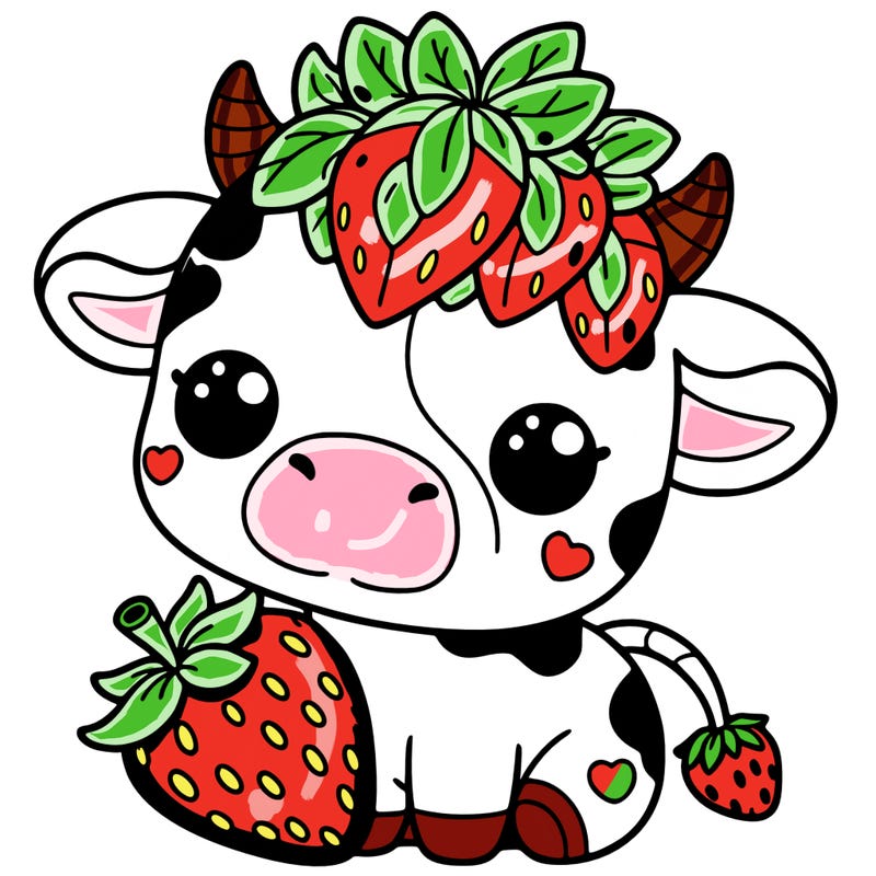 cute strawberry cow