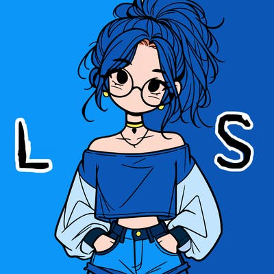 girl with a messy ponytail glasses a baggy crop top and jean shorts