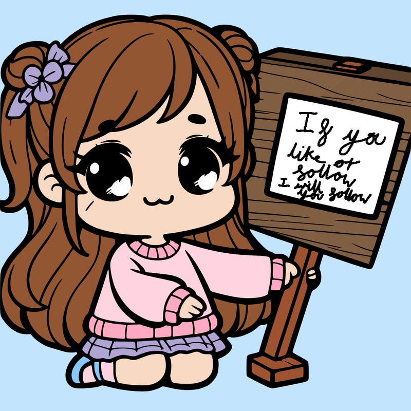 cute girl with sighn