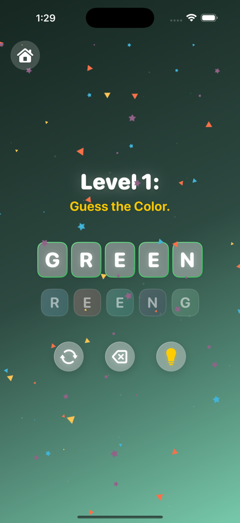 Riddle Quiz－Trivia Logic Fun - Gameplay screenshot of Riddle Quiz showing a level where the player guesses the color green.