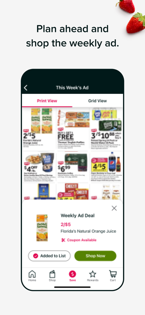 Stop & Shop - Stop and Shop app displaying weekly grocery deals and digital coupons.