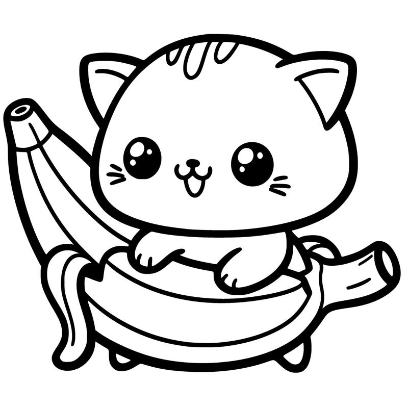 cute cat banana