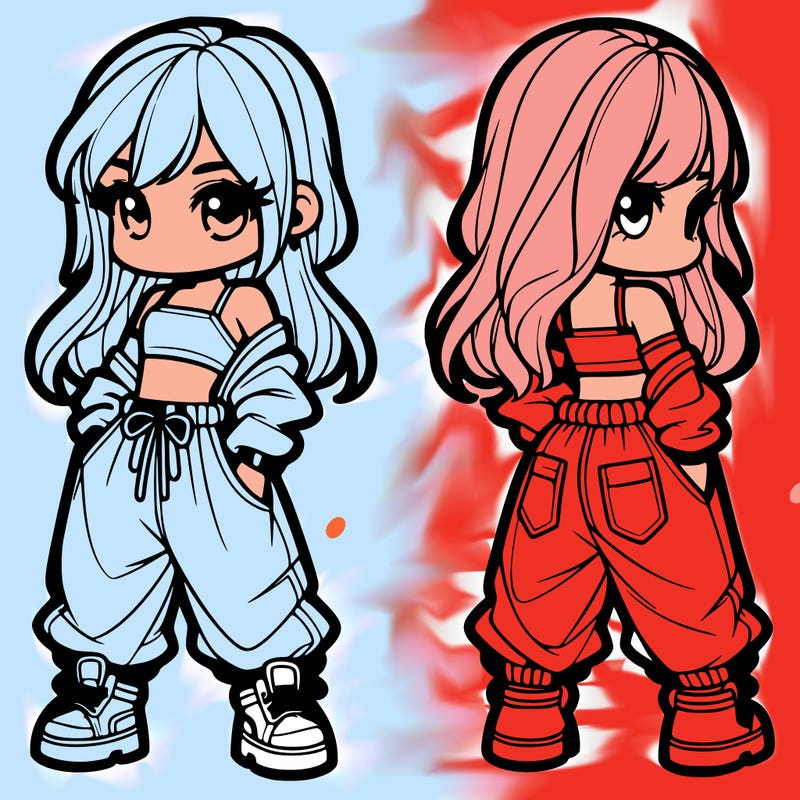 girl in crop top and baggy pants