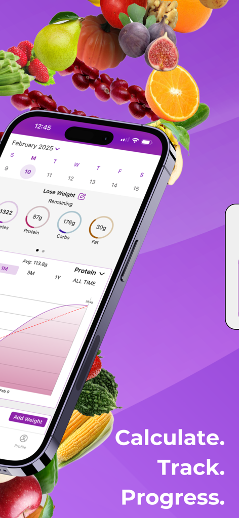 Macro Sync - Macro Sync app interface showing daily nutrition goals and protein progress chart