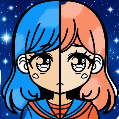 a split of a girl