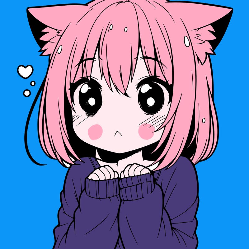 shy anime catgirl