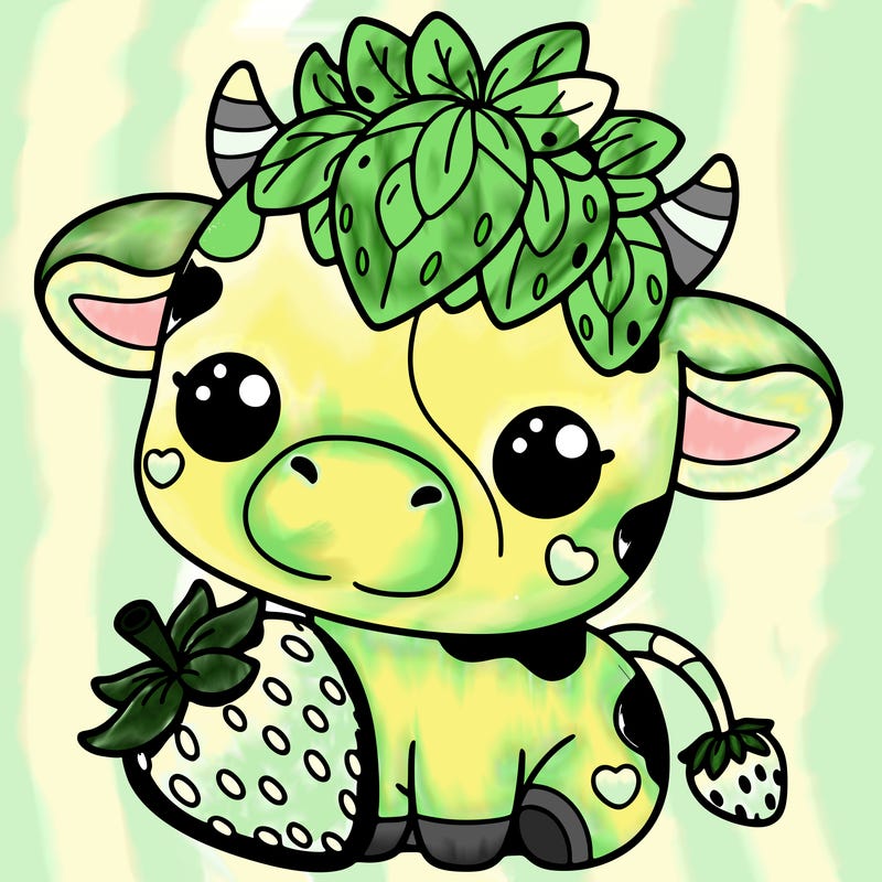 cute strawberry cow