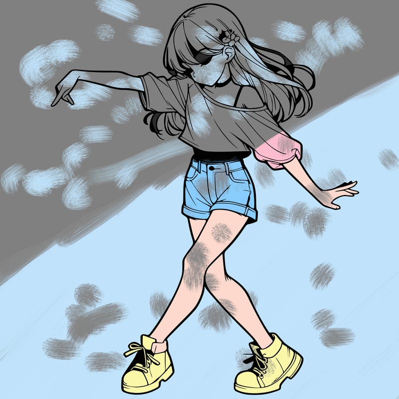realistic girl danceing