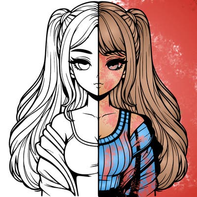 realistic girl split