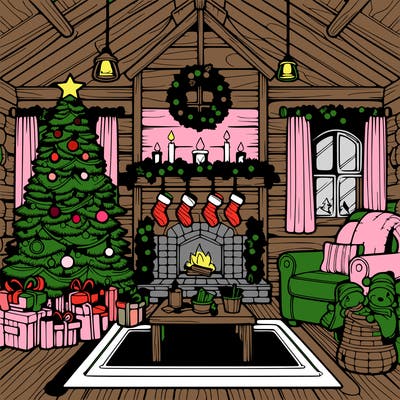 christmas house interior