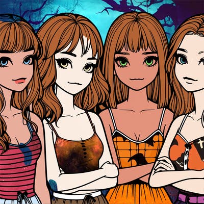 four realistic girls