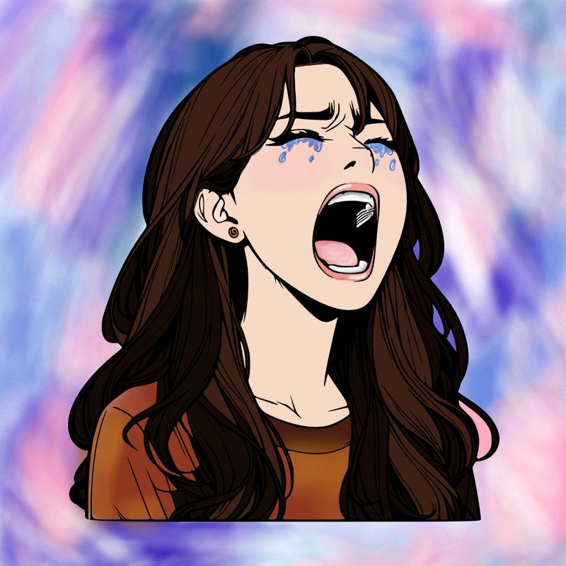 screaming realistic, girl